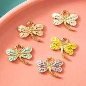Dragonfly Alloy Enamel Pendants Colorful Insect Charms For DIY Necklace Bracelet Earrings Jewelry Making Findings Accessories