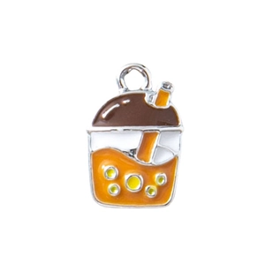 Ciondolo in smalto colorato bubble tea per gioielli fai-da-te e accessori portachiavi