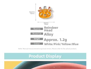 Detailansicht eines orangefarbenen Elchkopf-Anhängers aus Legierung für DIY-Schmuck