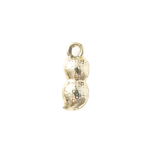 Peanut-shaped lucky bag pendant with textured gold plating for DIY jewelry making