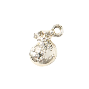 Sparkling gold fortune bag charm pendant with tiny crystals for jewelry making