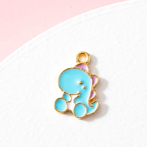Pendentif dinosaure bleu clair en alliage pour la fabrication de bijoux DIY