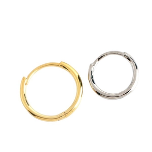 Pendientes de aro minimalistas en plata de ley s925 con acabados oro y plata