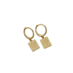 Pendientes de aro dorados en plata S925 con colgante de la Torre Eiffel París