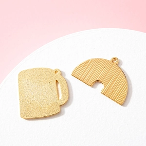 Gouden regenboog mok en halfronde hanger van legering voor DIY-sleutelhanger sieraden