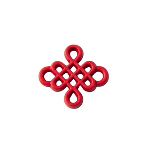 Accesorio de nudo chino rojo tradicional para pulseras festivas y joyas de bricolaje