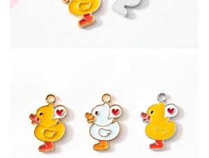 Détails de pendentifs canards en émail et alliage pour bijoux DIY et porte-clés