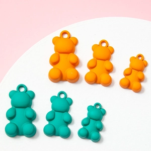 Pendentifs Ours en Alliage Accessoires de Bijoux DIY Peints Électroplaqués Breloques Animaux pour Bracelets Colliers