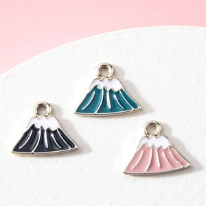 Mount Fuji Emaille Legering Hangers Goud Verguld Cartoon Berg Charms Voor DIY Ketting Armband Sleutelhanger Sieraden