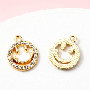 Glinsterende smile bedeltjes met strasstenen voor DIY sieraden maken