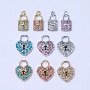 Herz- und Rechteck-Anhänger mit Kristallen in Gold und Silber für Lariat-Halsketten