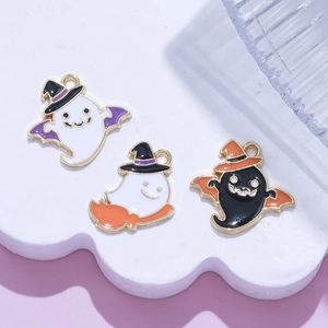 Halloween emaille spook en vleermuis hangers voor DIY kettingen en armbanden