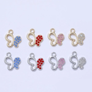 Zirkonia Schmetterling Anhänger mit Gold und Silberrahmen für DIY Halsketten Schmuck