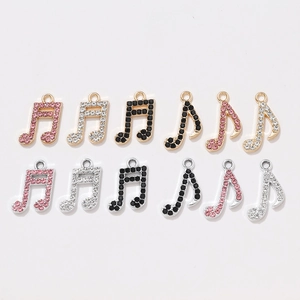 Pendentifs notes de musique en zircon et or 18K pour la création de bijoux DIY