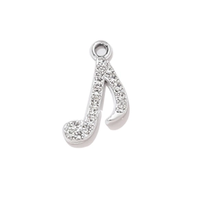 Pendentif croche en zircons micro-pave argenté pour la création de bijoux DIY