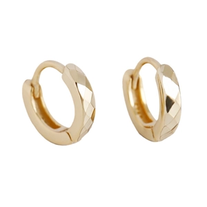 Diamantgeslepen gouden S925 sterling zilveren oorringen met een stevige sluiting