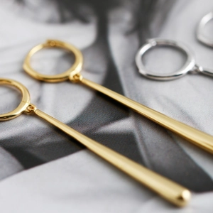 Chique S925 sterling zilveren waterdruppel oorbellen in goud en zilver gepolijst