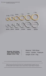 Guide des tailles des créoles torsadées en argent S925 de 6mm à 16mm en or et platine
