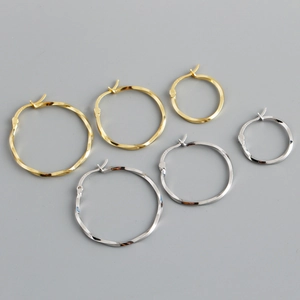 925 Sterling Zilver Gedraaide Creolen Voor Vrouwen Goud Zilver Verguld Geometrische Metalen Ronde Cirkel Oorknopjes Sieraden