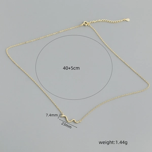 Eleganter goldener Schlangen-Halskettenanhänger mit Schuppenstruktur und 40+5cm Kette