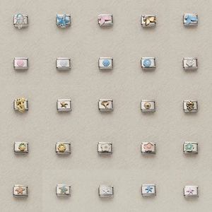 Moduli per bracciale italiano in acciaio inox con motivi marini come stelle marine