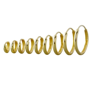 Orecchini a cerchio in argento sterling S925 lucidato in varie misure da impilare
