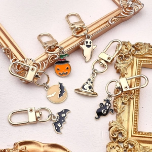 Lustiger Halloween Legierung Emaille Schlüsselanhänger Für Damen Kinder Kürbis Geist Fledermaus Hexenhut Tasche Charme Schmuck Geschenk