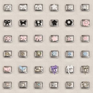 Ανοξείδωτοι Ιταλικοί Σύνδεσμοι Charms για DIY Κατασκευή Βραχιολιών Φιόγκος Αστερίας Κοχύλι Σμάλτο Κοσμήματα Charms για Γυναίκες