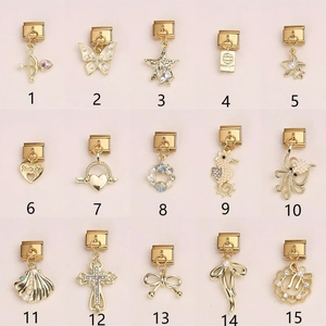 Italienische modulare Charms in Gold mit Cupido-Bogen und Herzmotiven für DIY-Schmuck