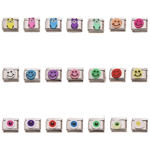 Set di charms italiani con orsetti e faccine sorridenti per bracciali fai-da-te