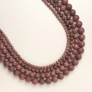 Perles Rondes en Santal Rouge Naturel pour la Fabrication de Bijoux DIY Bracelet de Prière Bouddhiste Collier Perles de Bois