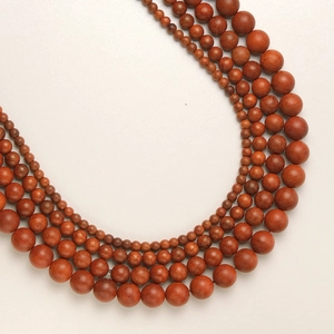 Perle Tonde in Palissandro Naturale Finitura Opaca Filo di Perle di Legno Sfuse per Creazione Gioielli Fai-da-te Bracciale Collana