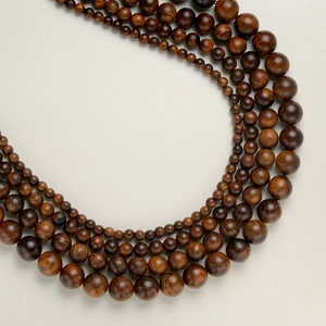 Natural Black Rosewood Round Beads For DIY Jewelry Making Strand Buddhist Prayer Bracelet Necklace Handmade Wood Beads