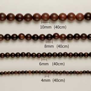 Deep reddish-brown rosewood beads in 4mm to 10mm sizes for DIY jewelry necklaces