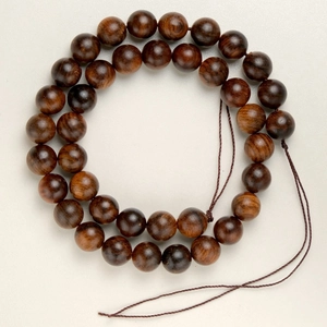 Polished dark brown rosewood round beads for DIY jewelry and beaded necklaces
