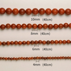 Perle tonde in palissandro da 40cm in misure 10mm 8mm 6mm e 4mm per gioielli fai da te