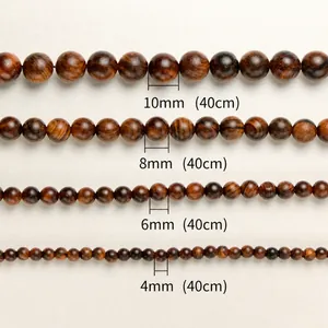 Polished rosewood beads in 4mm to 10mm sizes for DIY jewelry and beaded necklaces