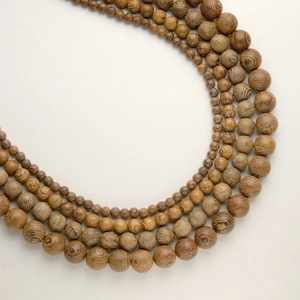 Zen style 8mm Wenge wood prayer beads bracelet with natural grain texture in four sizes