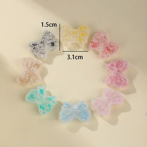 Colorful sugar-coated resin bow beads for DIY phone chains and jewelry making