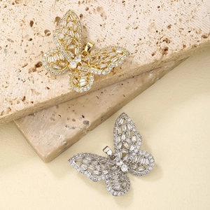 Luxury butterfly pendant with 18K gold and silver plating and sparkling cubic zirconia