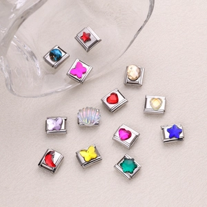 Italian Style Modular Charm Links For DIY Bracelet Stainless Steel Multicolor Resin Butterfly Heart Star Jewelry Accessories