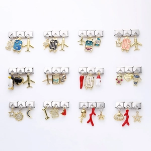 Italienische Charm-Armbandglieder aus Edelstahl mit bunten Reise- und Meeresanhängern