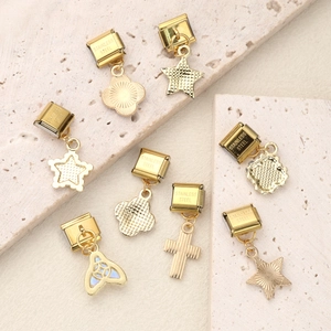 Maillons de bracelet à breloques italiennes en acier doré avec pendentif étoile