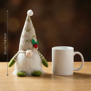 Gnome de Noël lumineux avec chapeau jaune, décoration festive pour la maison, 25cm