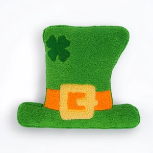 St Patricks Day Leprechaun Hat Pillow Green Shamrock Cushion Teddy Fleece Irish Festival Party Home Decoration Ornament