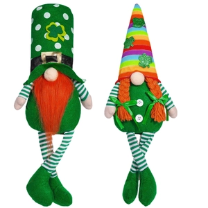 Saint Patrick's Day gnome figurines set with green clover hats and orange beards