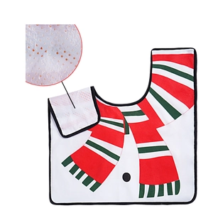 Tapis de toilette en U de Noël avec motif bonhomme de neige et envers antidérapant
