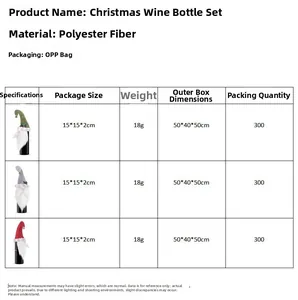 Spécifications détaillées des tailles pour couvre-bouteilles de Noël gnome
