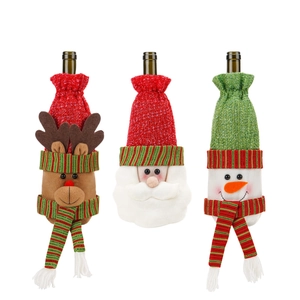 Christmas wine bottle covers featuring Santa, reindeer, and snowman designs for holiday gifts