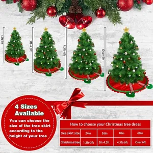 Christmas tree skirt size chart with red green elf legs for festive tree decoration